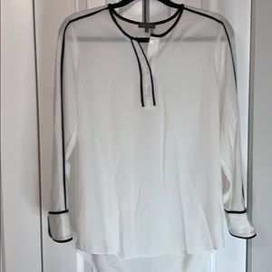 Vince Camuto White Blouse w/black trim